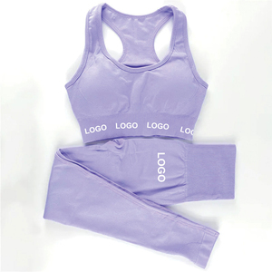 Vente en gros meilleure vente Nouveau design à la mode Ensemble de yoga pour femmes 2 pièces à dos nageur respirant Spandex/Nylon avant souple - Product Image 1