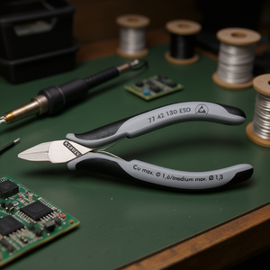 กรรไกรตัดด้านข้าง Knipex ESD สำหรับงานอิเล็กทรอนิกส์ แบบปลายแหลม ไม่มีหน้าตัด - Product Image 3