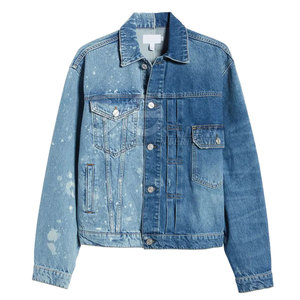 Wholesale Price <b>Men</b> <b>Denim</b> <b>Jackets</b> High Quality Cotton/<b>Denim</b> Material High Street Style Front Logo Customizable Size & Logo - Product Image 1