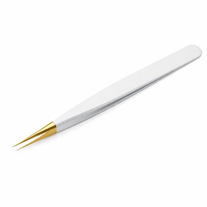 Pince à cils droite de qualité supérieure, pointe de précision dorée, outil d'extension de cils en acier inoxydable, outil de beauté - Product Image 3