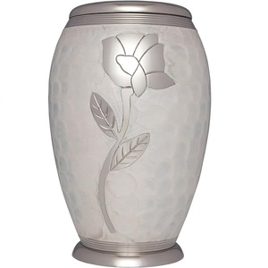 Urnes commémoratives métalliques conçues avec urne funéraire finie émaillée rouge pour hommes adultes femmes cendres cendres humaines - Product Image 2