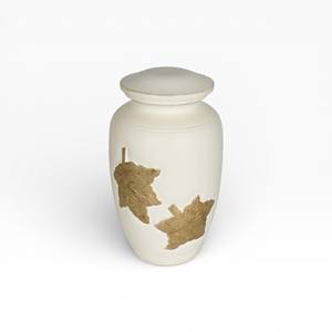 Matte Black Cremation Urn with Gold Angel Wing Artwork Classic Shape and Elegant <b>Memorial</b> Finish - Product Image 5