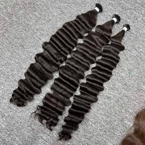 วิกผมคนผมหยิก2024 V เคล็ดลับผมจริงปลายแบนวิกผมลอนบริสุทธิ์ปิดลูกไม้แบบยังไม่ได้ผ่านกระบวนการผู้บริจาค - Product Image 2