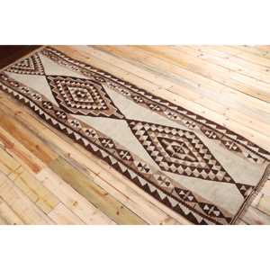 3x10.3 ft Turkish Rug, Kilim Rug, <b>Brown</b> Moroccan Rug <b>Wool</b> - Product Image 4