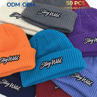 Bonnet tricoté personnalisé brodé à chaud, avec appliqué brodé, chaud pour l'hiver, pour le ski, à revers côtelé, tendance, pour la course et le sport