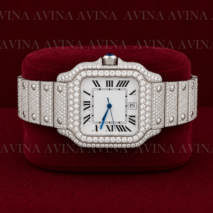 Reloj de Lujo con Diamantes Moissanite para Hombre, Estilo Hip Hop, Esfera Cuadrada con Números Romanos, Correa de Acero Inoxidable, Reloj de Pulsera de Cuarzo - Product Image 4