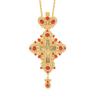 Alliage fabriqué en usine géométrique multicolore goutte glaçure cadeau souvenir artificiel croix pectorale de collier croix baptisée orthodoxe - Product Image 6