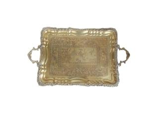 Plateau de service élégant pour la fête de mariage pour la maison Hôtel portions Plat Moderne en laiton métal Cuisine Utilisation au prix de gros de l'Inde - Product Image 2