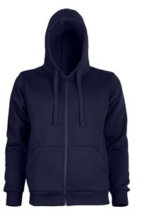 Sweat-shirt à capuche zippé pour homme, 5 % polyester, 95 % coton, 320 GSM, trois couches, couleur marine - Product Image 5