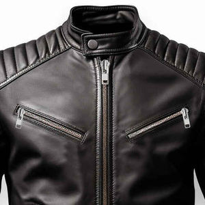 แจ็คเก็ตหนังแท้ผู้ชาย หนังแกะแท้ 100% รุ่นใหม่ประจำฤดูหนาวปี 2025 แบบสั่งทำพิเศษ ไม่มีปก กันน้ำ ระบายอากาศได้ดี - Product Image 2