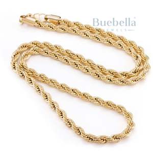 Venta caliente 925 Plata y 14K chapado en oro 5mm Moissanite cuerda cadena Collar para hombres - Product Image 2