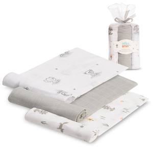SWADDLES 80X80-PACK3 Pañales Tejidos con Estampado Animal MOD. Ropa de Cama FOREST JUNGLA-GRAY - Product Image 1