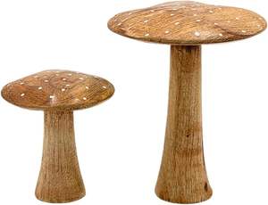 Centro de mesa de madera con forma de seta artesanal con inspiración en el suelo del bosque y detalles naturales hechos a mano - Product Image 2