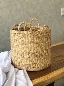 Panier de jacinthe d'eau fait à la main organisateur de stockage durable léger décoratif écologique naturel pour la cuisine - Product Image 3