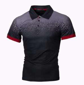 Calidad 220 gramos poliéster/algodón liso teñido hombres para Polo camisa ligera transpirable de talla grande sólido Ringer camiseta - Product Image 4