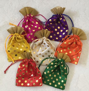 Cotton Potli <b>Bag</b> Vintage Bohemian Style Indian Wedding Gift and Return Favor <b>Bag</b> for Haldi Mehendi and Eid Nikha Gift <b>Bag</b> - Product Image 1