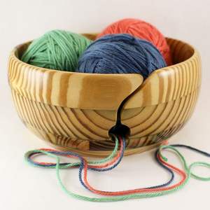 Top selling large wooden <b>bowl</b> handcrafted unique design sewing storage holder portable countertop decoration wooden yarn holder - Product Image 3