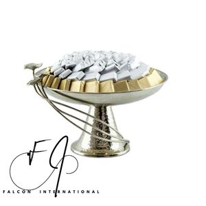 Bol à chocolat martelé en métal avec plateau bol à chocolat arabe fini or bol à chocolat sûr haute qualité nouvelle collection bol à chocolat - Product Image 1