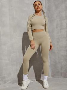 Nueva ropa deportiva de manga larga, conjuntos de Fitness para gimnasio, conjuntos de Yoga para entrenamiento, ropa deportiva de Yoga para mujer, monos de 2 piezas - Product Image 5