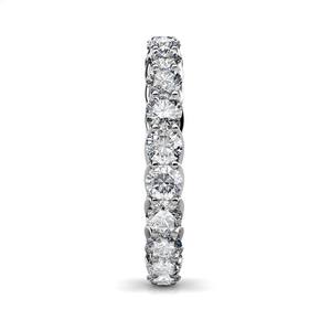 Lujoso anillo de bodas de oro blanco de 14K, banda de eternidad de diamante moissanita con diseño tejido, círculo completo brillante a la moda - Product Image 4