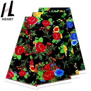 Henry Textile Fabric Design Blooming Rose Print High Quality Cotton Fabric For Garment Dresses