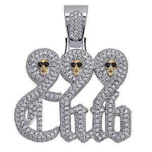 Pendentif Hip Hop serti de diamants Moissanite VVS au design exceptionnel, plaqué or, argent 925, design club, bijoux tendance - Product Image 1