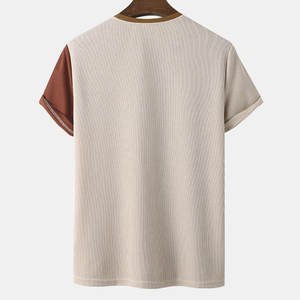 Styles de vêtements d'été, t-shirt de haute qualité pour hommes avec manches courtes, tricoté sur mesure, 100% coton, t-shirt décontracté uni pour hommes - Product Image 2