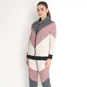 เสื้อแจ็กเก็ตกางเกงวิ่งเอวสูงสองชิ้นระบายอากาศได้มีซิปติดโลโก้ออกแบบได้ตามต้องการสำหรับฤดูหนาว - Product Image 3