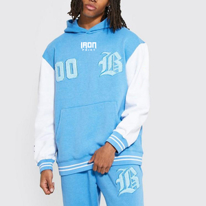 Chándal de Terry Francés para Hombre, Conjunto Personalizado de Pantalones de Chándal y Sudadera con Capucha, Chándal con Diamantes de Imitación, Lavado con Ácido - Product Image 2