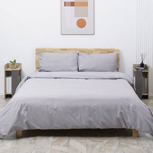 HOMCOM-Mesitas de noche Grises Modernas con estantería abierta, Juego de 2 piezas de aglomerado, 27X25x60cm, para dormitorio y sala de estar - Product Image 3