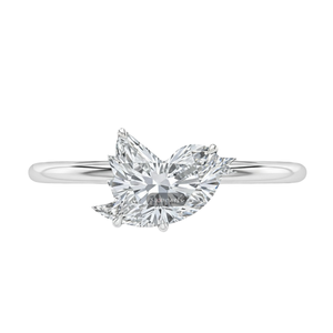 Bague de fiançailles solitaire en argent plaqué or 925 avec diamant de laboratoire certifié GIA IGI, taille Sparrow originale, 25 carats, DEF VVS VS - Product Image 1