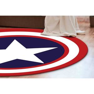 Alfombra con diseño del escudo de Capitán América: decoración para sala de cine, alfombra antideslizante, con pelo suave. - Product Image 5