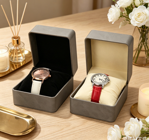 Customized square Men <b>Watch</b> Storage Box Velvet Lining Wood Single <b>Watch</b> Gift Packaging Box with logo - Product Image 6