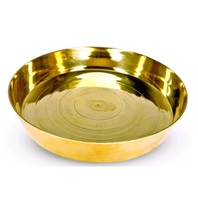 Plateau Puja en laiton pur avec motif en relief, idéal pour la maison, le bureau, le temple, les mariages, Diwali, cadeau spirituel