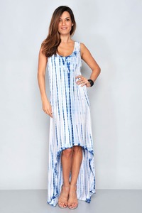 ชุดเดรสมัดย้อมเดียวสำหรับผู้หญิงฤดูร้อนชุดเดรสสูงต่ำแห้งเร็วสำหรับปาร์ตี้ชายหาดลำลอง - Product Image 5