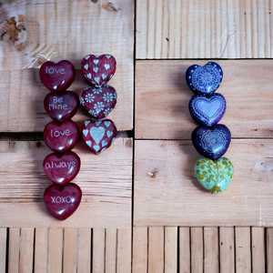 Juego de decoración para el hogar de 12 Esteatita natural, corazones de amor, artesanías indias artesanales grabadas a mano, exhibiciones de regalos modernas de lujo antiguas - Product Image 1