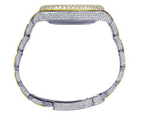 Limited Edition VVS Moissanite Diamond <b>Arabic</b> Dial Two Tone Automatic Iced Out <b>Watch</b> Hip Hop Luxury Men's Fashion From Indian - Product Image 3