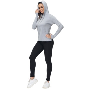 2024 hiver à manches longues sweat Sport hauts vêtements d'entraînement Slim Fit femmes sweats à capuche Yoga sweat à capuche à séchage rapide avec trou pour le pouce - Product Image 5