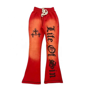¡Novedad de 2024! Ropa de calle personalizada de alta calidad para hombre, pantalones de chándal para correr, salpicaduras de pintura de retazos, pantalones de chándal elásticos Acampanados para hombre - Product Image 2