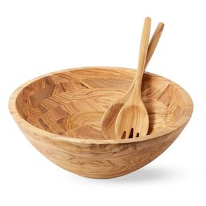 Ensaladera de madera de mesa Tazón de sopa hecho a mano de excelente calidad Forma redonda Tazón de madera de lujo para servir - Product Image 3