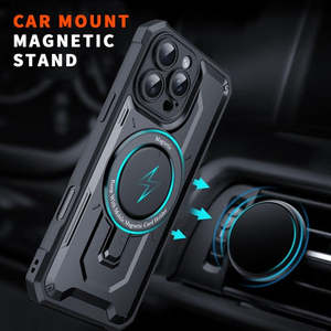 เคส iPhone 16 Pro 6.3 นิ้ว รุ่น Tuff Case พร้อมวงแหวนแม่เหล็กและขาตั้งพับได้ สีฟ้า - Product Image 4
