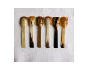 Cuillère en corne de buffle naturelle, faite à la main, écologique, passe au lave-vaisselle, design moderne, ustensile de table, artisanat, 20 ml - Product Image 6