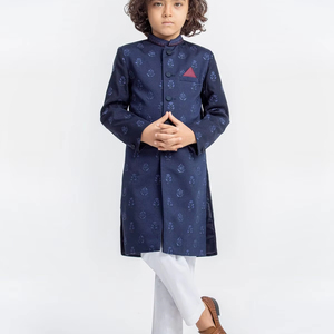 Sherwani moderne pour garçons, tenue traditionnelle pour mariage et fête en soie avec coutures de qualité supérieure, protection solaire et infroissable - Product Image 1