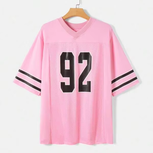 Entrenamiento de malla transpirable personalizado profesional nuevo diseño cosido malla púrpura fútbol americano cuello en V mujeres - Product Image 4