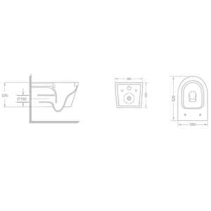 Inodoro de Cerámica Suspendido en la Pared Bernina, Diseño Moderno Italiano para un Uso Conveniente - Product Image 2