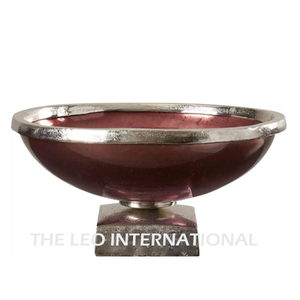 Base Plaqué Or Argent Couleur Forme Irrégulière Design Bol Décoratif En Aluminium Métal Luxueux Fait À La Main Bol - Product Image 3