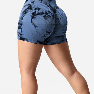 Shorts de sport taille haute pour femmes, effet froncé aux fesses, sans couture, extensibles, personnalisables avec logo, vente en gros OEM - Product Image 2