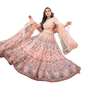 Diseñador Heavy Net Lehenga Choli Digital Print Designer Chandelier Dupatta Coli Indian Pakistani Ropa Venta al por mayor Venta en línea - Product Image 1
