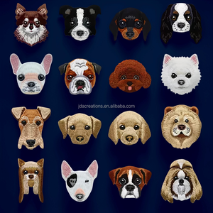 Parches Termoadhesivos Bordados con Retrato de Cara de Perro Adorable, Apliques de Cachorro para Ropa, Bolsos y Accesorios DIY - Product Image 1