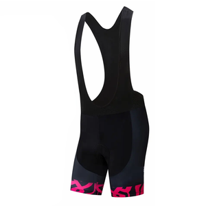 KATBROS INDUSTRY Men Fitted <b>Bib</b> Shorts Black Pink Sublimation Print Moisture Wicking Breathable Quick Dry Spandex Nylon Brief - Product Image 1